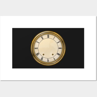 Antique clock with Roman numerals Posters and Art